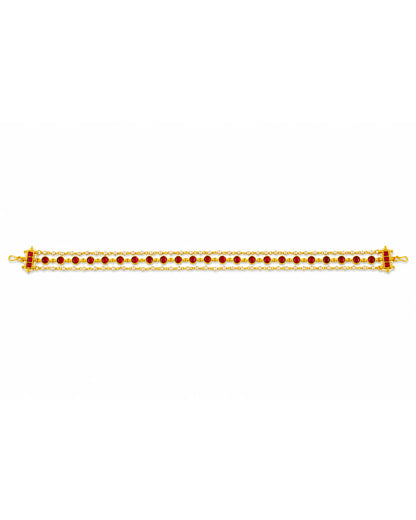 Kundan Sheeshpatti Bridal Matha Patti with Red Stones & Pearls | Traditional Indian Head Jewelry | Wedding Maang Tikka Hair Accessory