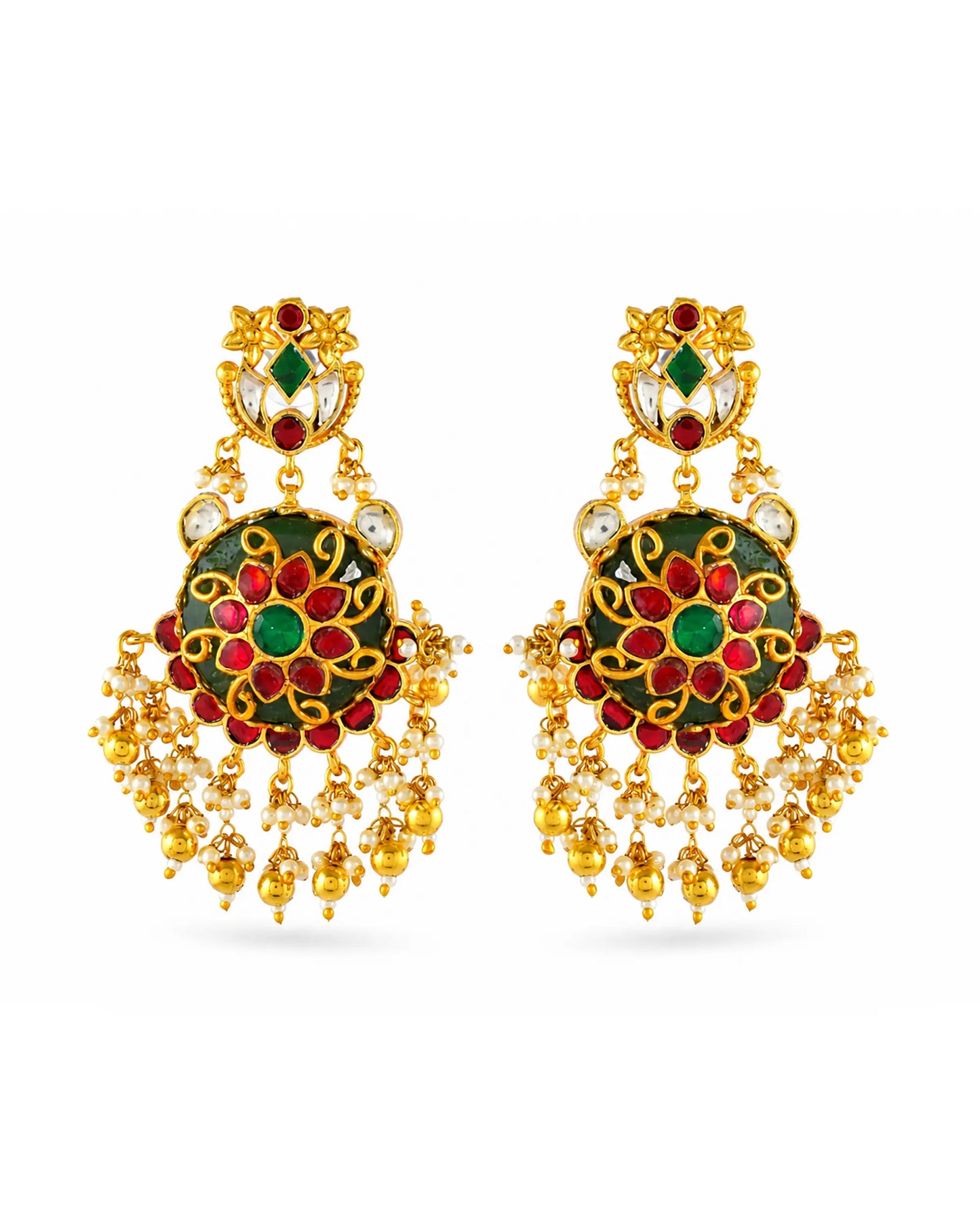 Kundan Meenakari Choker Necklace Set Earrings, Indian Bridal Jewelry, Pearl Gold Choker, Traditional Wedding Jewelry, Ethnic Festive Set