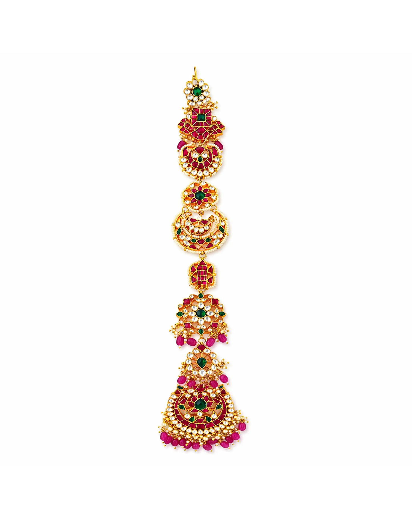 South Indian Bridal Hair Choti Jewelry Temple Kundan Accessory