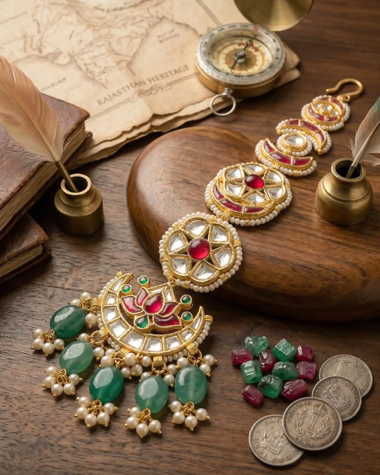 Kundan Pearl Bridal Hair Braid Accessory