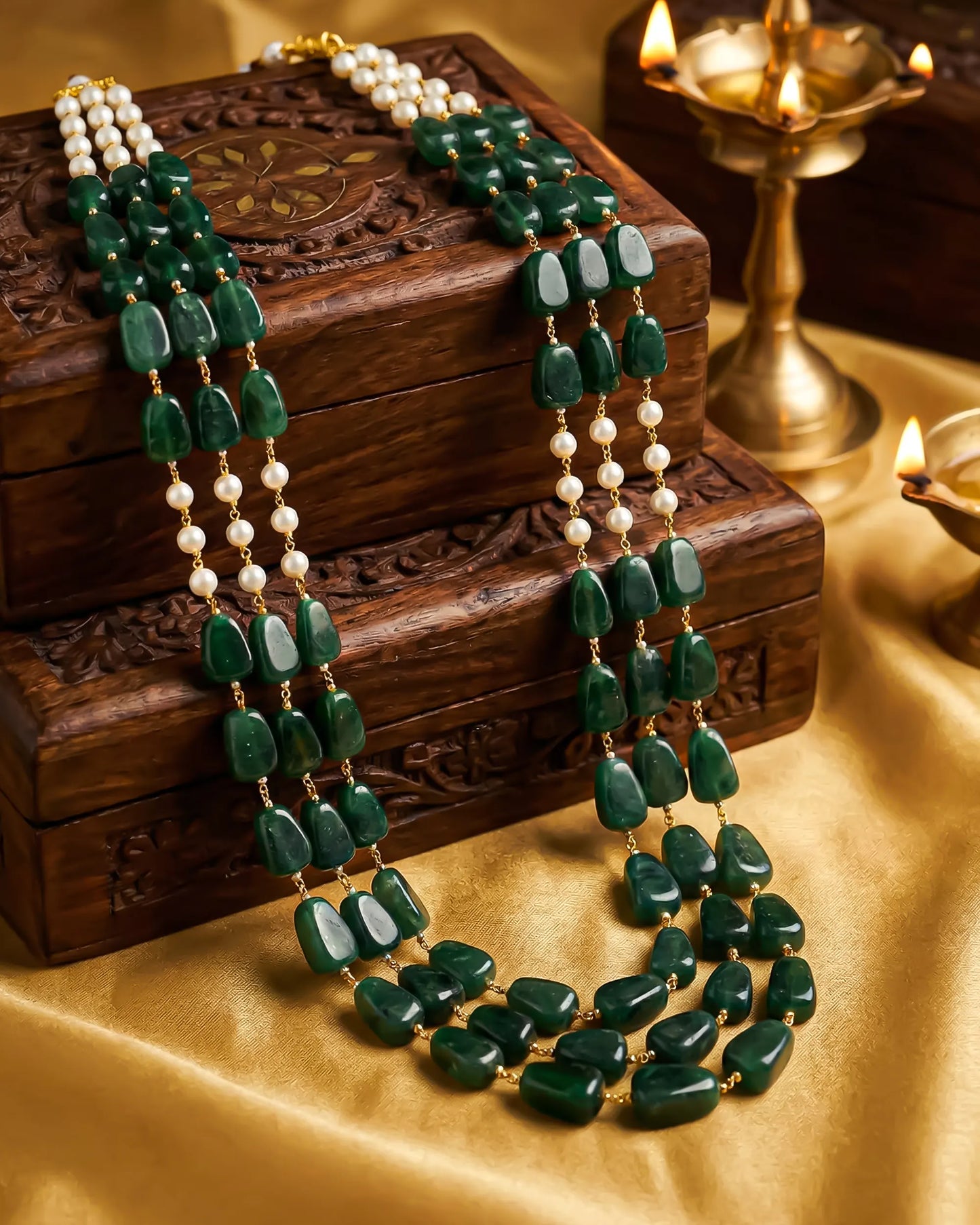 Traditional Groom Pearl Mala Necklace, Indian Wedding Baraat Jewelry