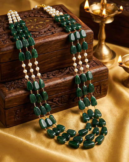 Traditional Groom Pearl Mala Necklace, Indian Wedding Baraat Jewelry