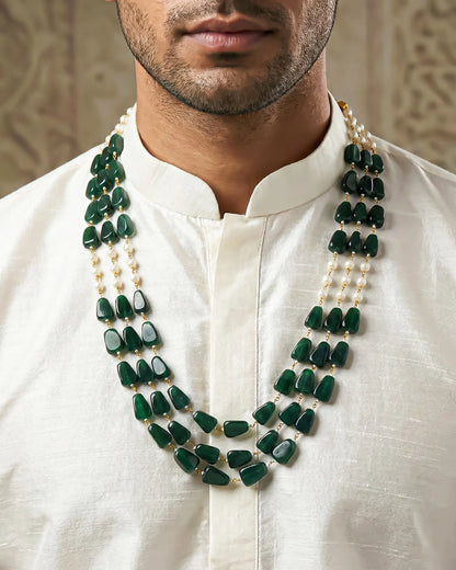 Traditional Groom Pearl Mala Necklace, Indian Wedding Baraat Jewelry