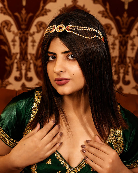 Kundan Sheeshpatti Matha Patti with Pearls, Bridal Head Jewelry, Indian Wedding Headpiece Jewelry