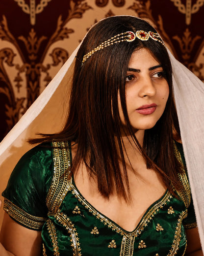 Kundan Sheeshpatti Matha Patti with Pearls, Bridal Head Jewelry, Indian Wedding Headpiece Jewelry