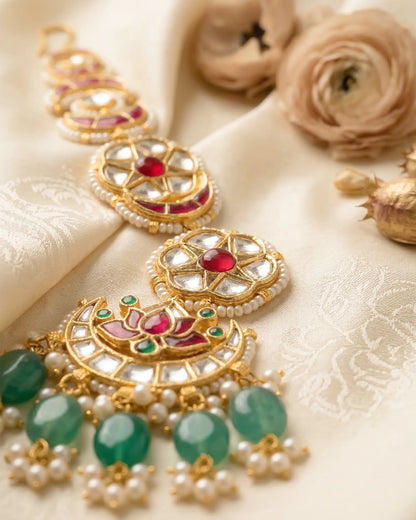 Kundan Pearl Bridal Hair Braid Accessory
