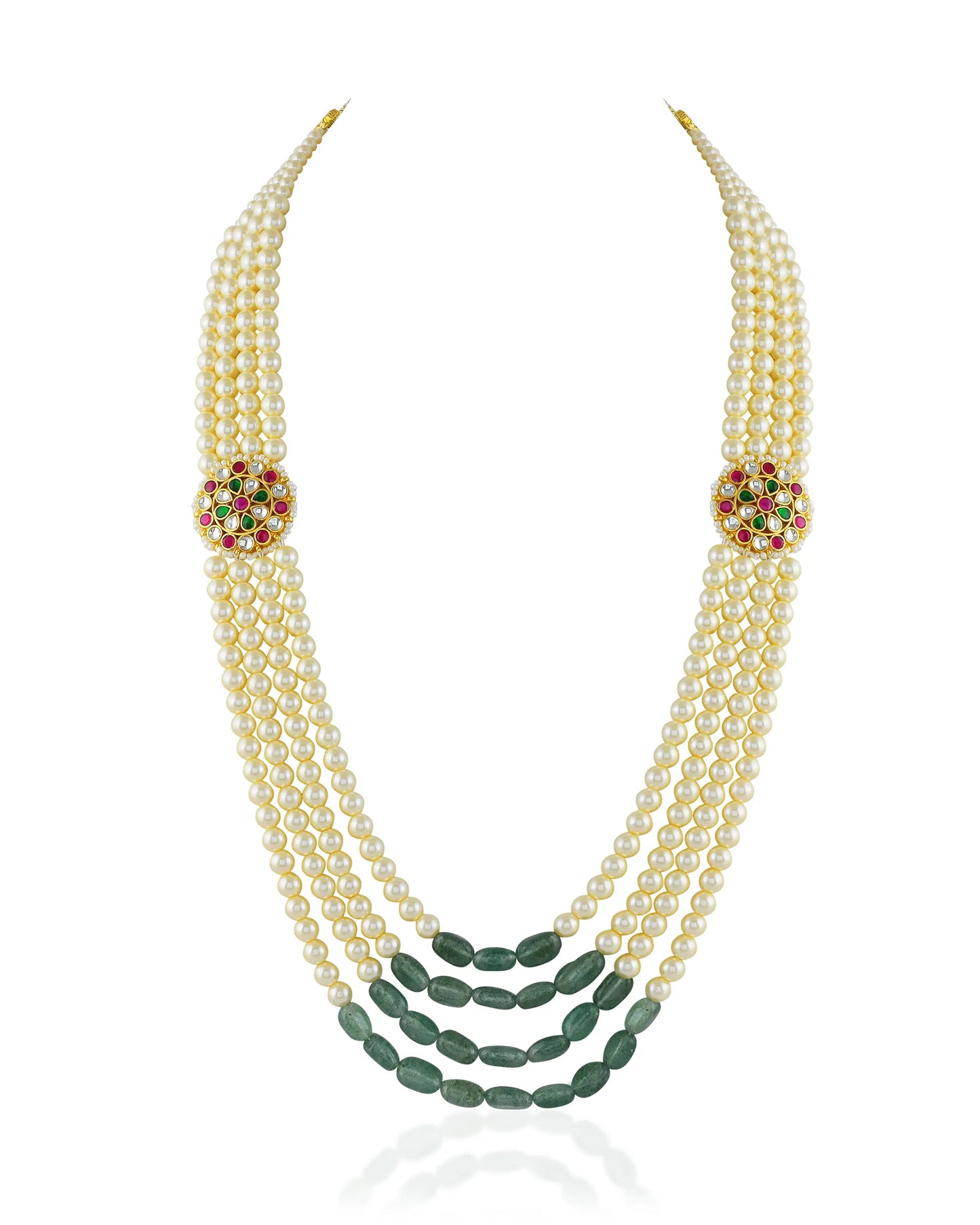 Multi Layer Pearl Groom Mala Necklace, Traditional Indian Wedding Jewelry