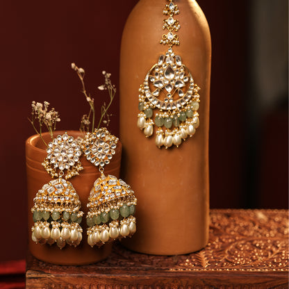 Bridal Choker Necklace With Earrings & Maang Tikka Set