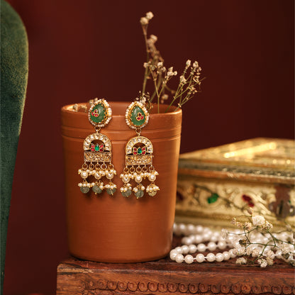 Anvika Green Kundan Choker Necklace Set – Indian Festive Jewellery