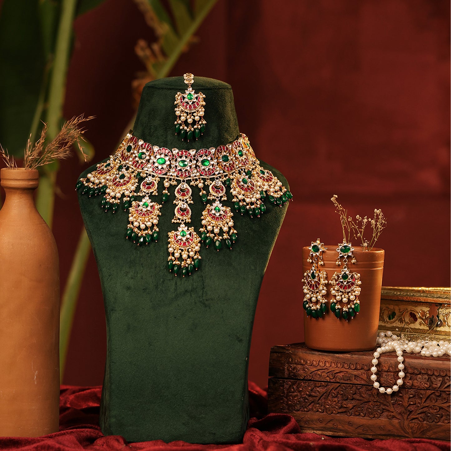 Rachana Multicolor Kundan Bridal Choker Set with Tikka for Wedding & Festive Wear