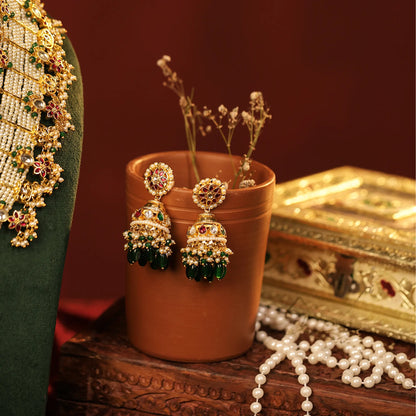 Kundan Long Necklace Set – Gold Plated Traditional Indian Jewelry