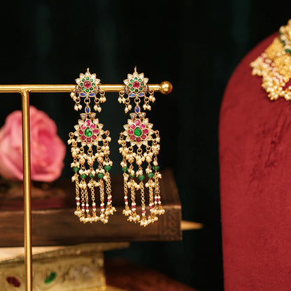 Gold Plated Pink Kundan & Pearl Choker Set Necklace Traditional Indian Wedding Jewelry