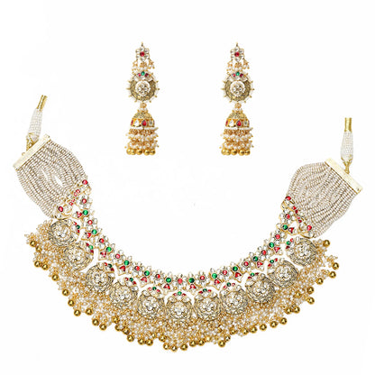 Bridal Kundan Necklace Set with Earrings