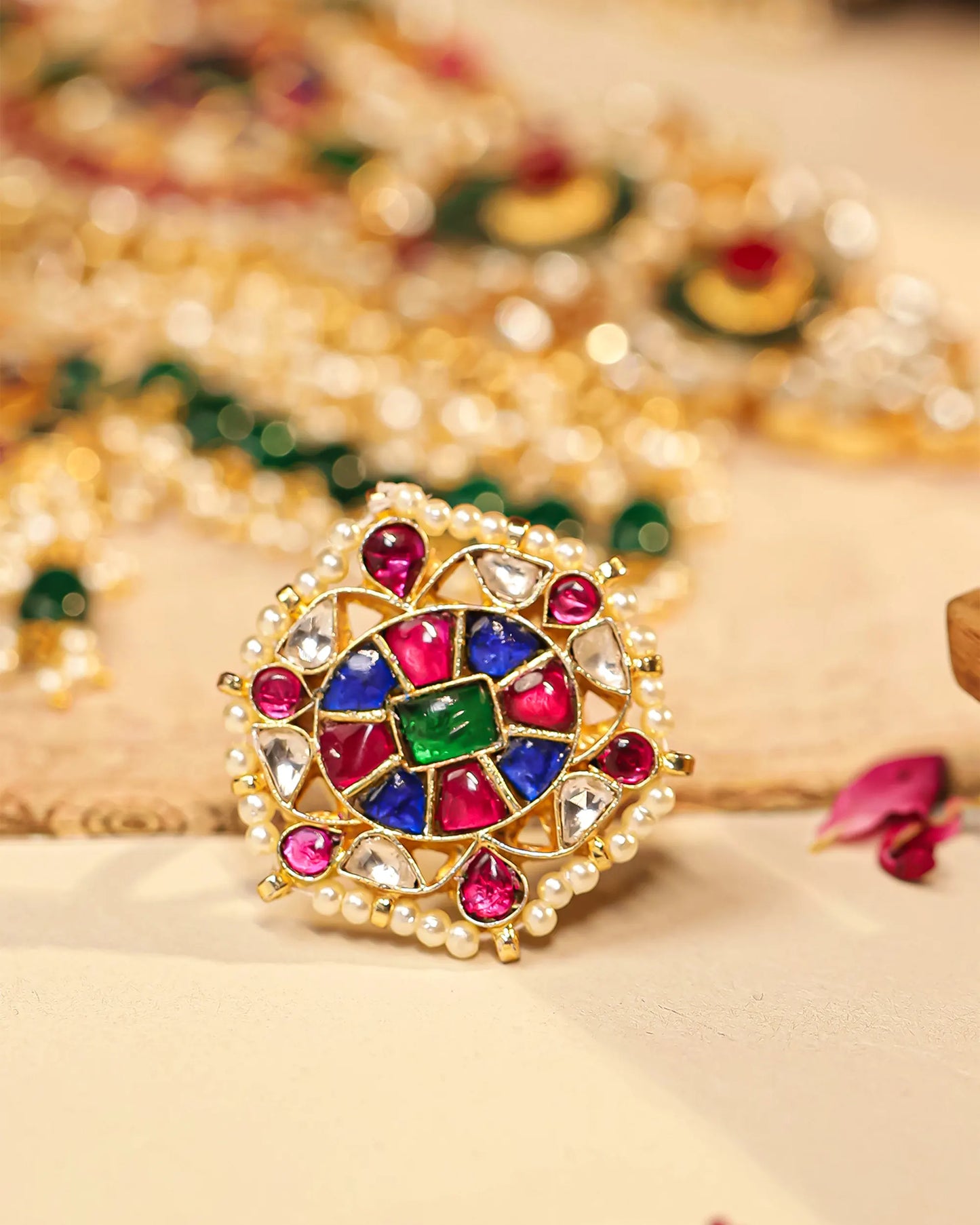 Ethnic Multicolor Kundan Choker Set – Bridal with Maang Tikka Jewelry
