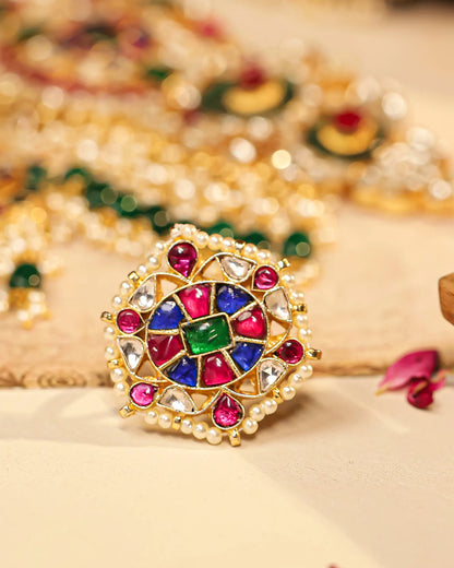 Ethnic Multicolor Kundan Choker Set – Bridal with Maang Tikka Jewelry