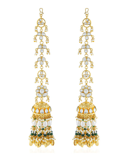 Gold Plated Kundan Polki Jhumka Earrings
