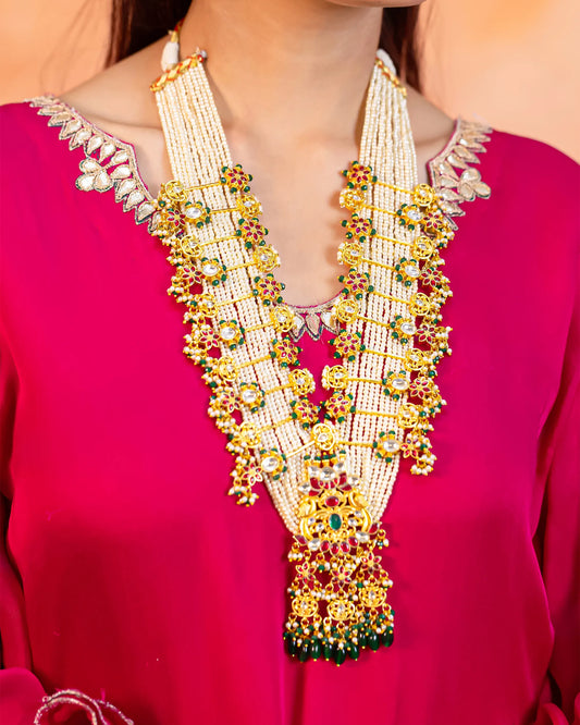 Kundan Long Necklace Set – Gold Plated Traditional Indian Jewelry