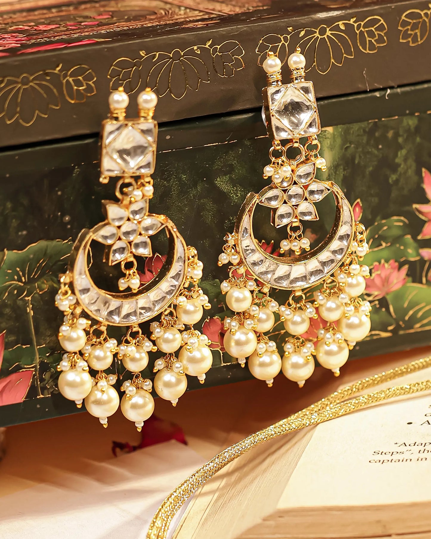 Traditional Polki Kundan Choker Set, Pearl Wedding Necklace & Earrings, Bridal Ethnic Jewelry