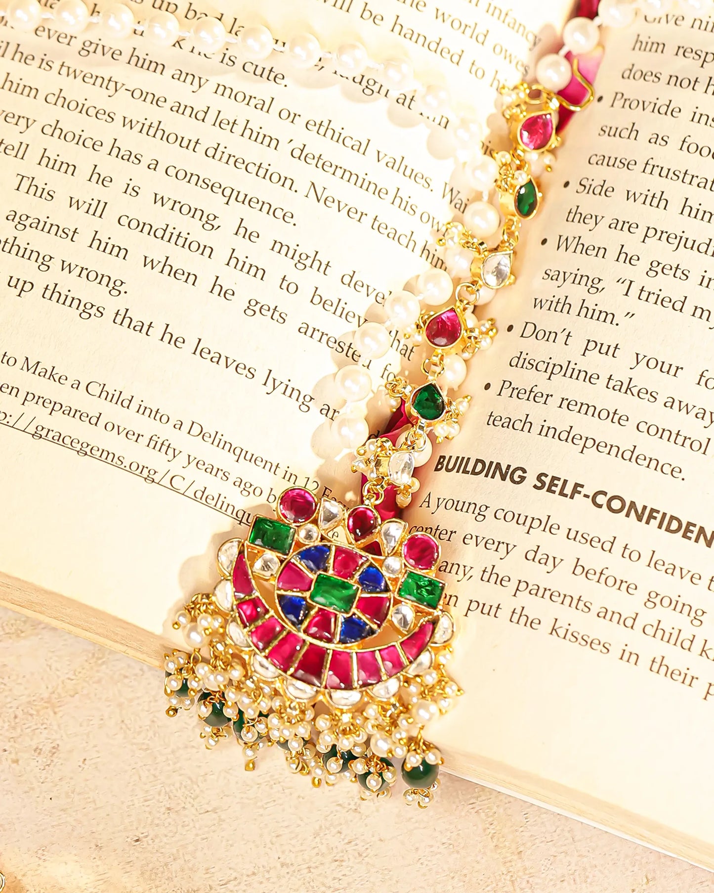 Ethnic Multicolor Kundan Choker Set – Bridal with Maang Tikka Jewelry