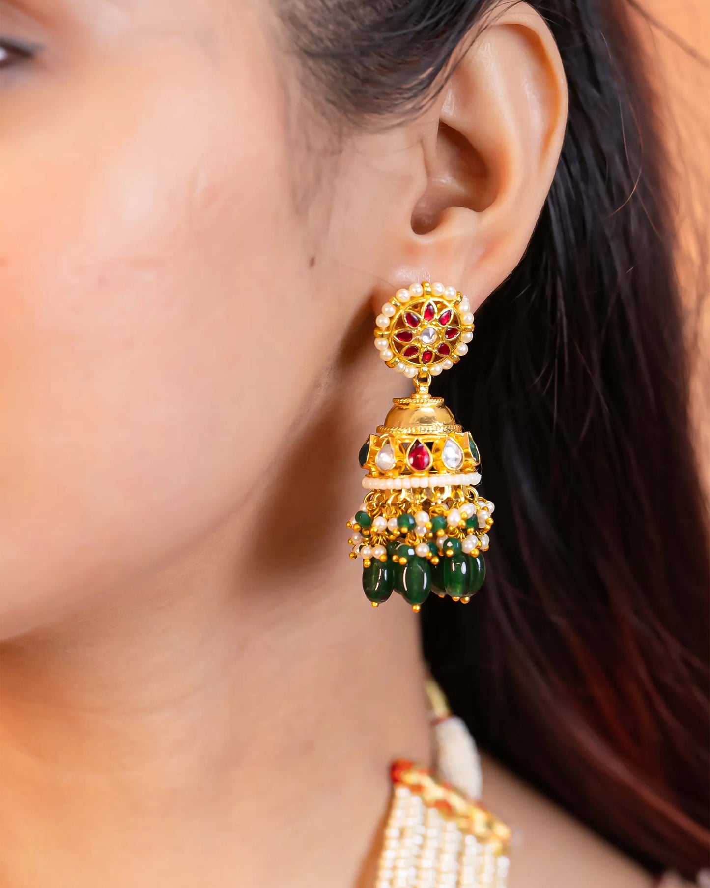 Kundan Long Necklace Set – Gold Plated Traditional Indian Jewelry