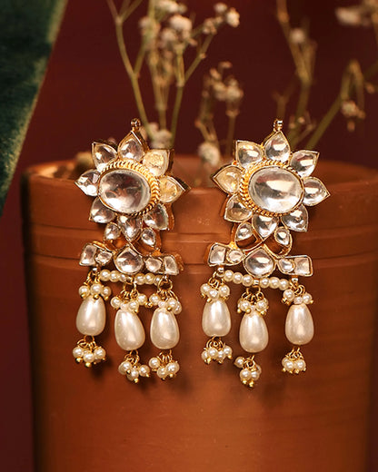 Designer White Kundan and Pearl Choker Set – Bridal Jewelry