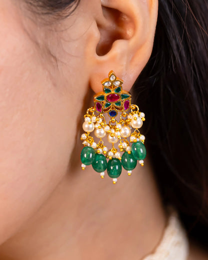 Green Kundan Choker Necklace Set – 18K Gold Plated Bridal Jewelry