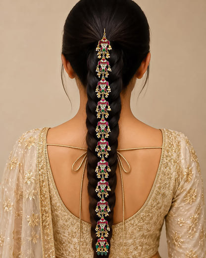 South Indian Bridal Braid Accessory Temple Hair Jewelry