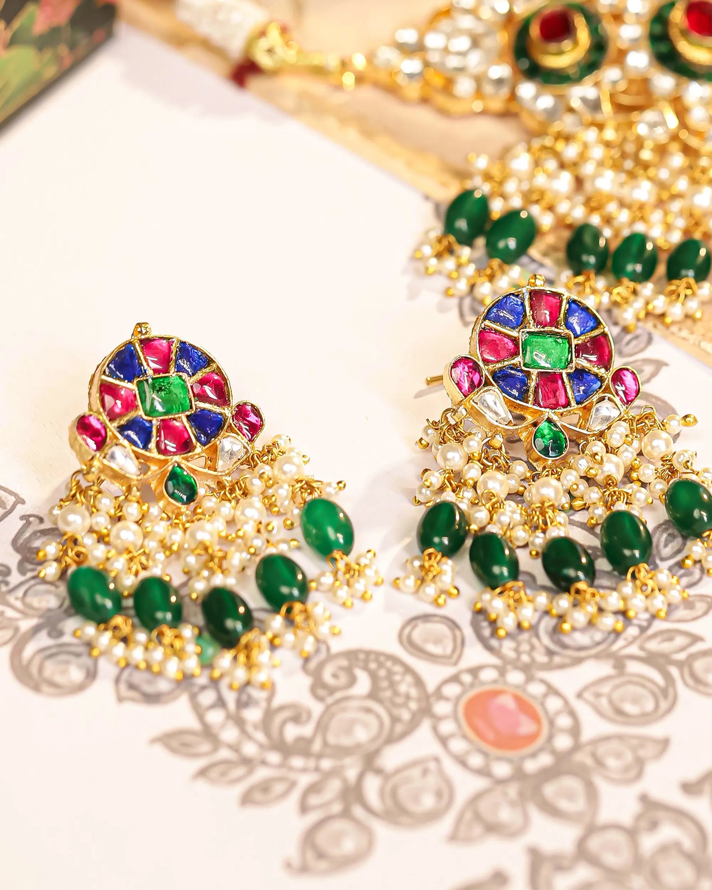 Ethnic Multicolor Kundan Choker Set – Bridal with Maang Tikka Jewelry