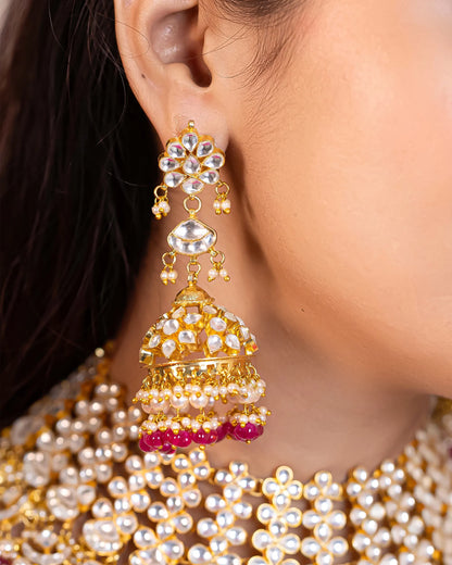 Royal Pink Kundan Gold Plated Choker – Indian Bridal Jewelry Set Necklace