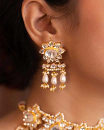 Designer White Kundan and Pearl Choker Set – Bridal Jewelry