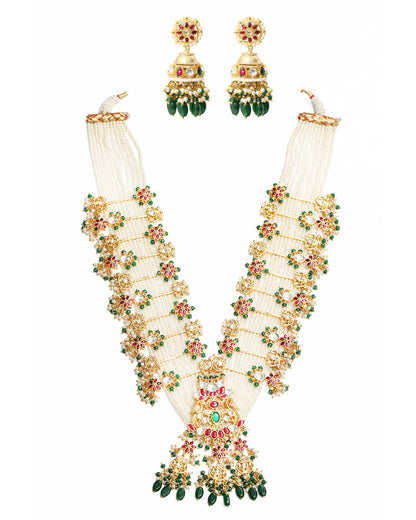 Kundan Long Necklace Set – Gold Plated Traditional Indian Jewelry