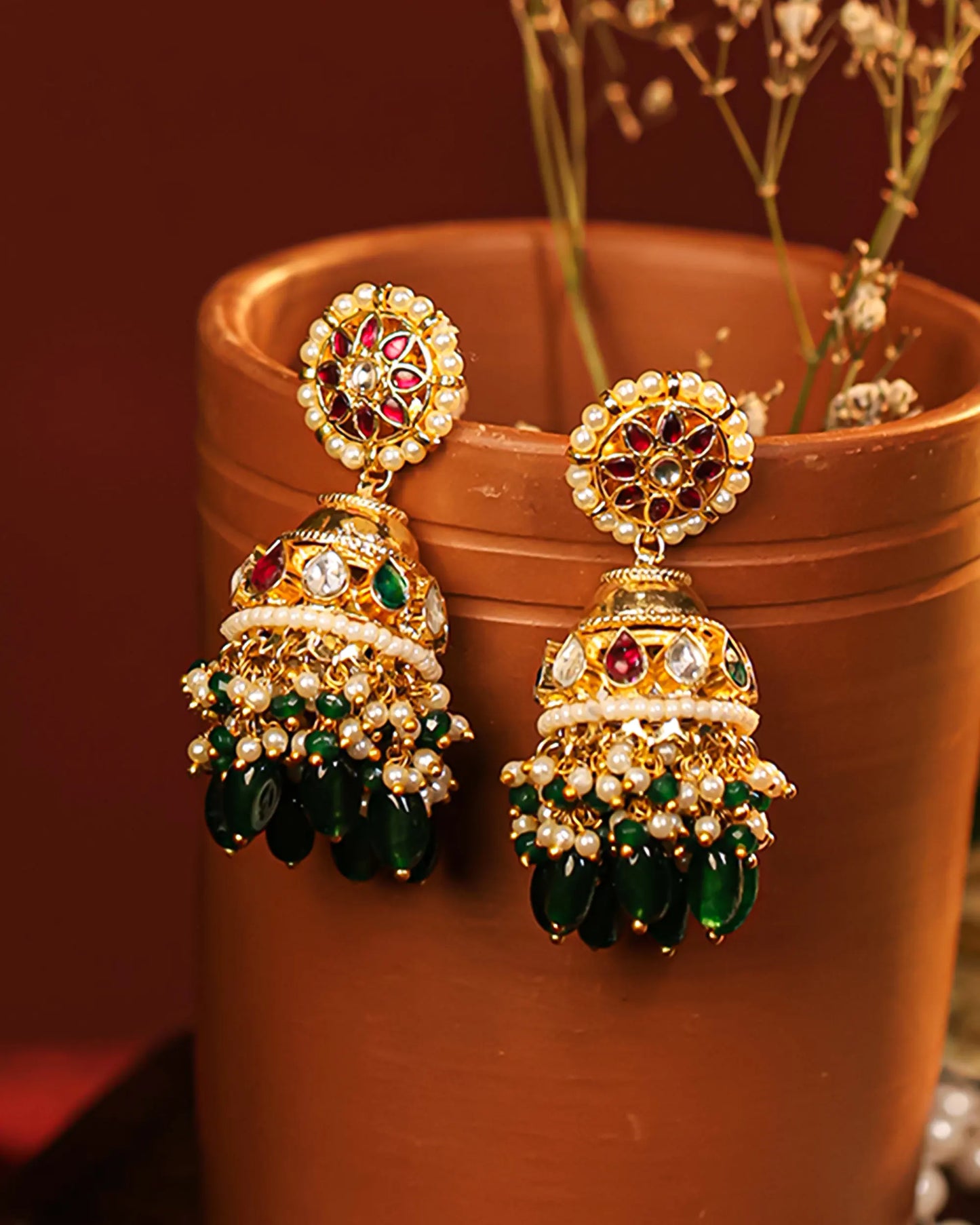 Kundan Long Necklace Set – Gold Plated Traditional Indian Jewelry