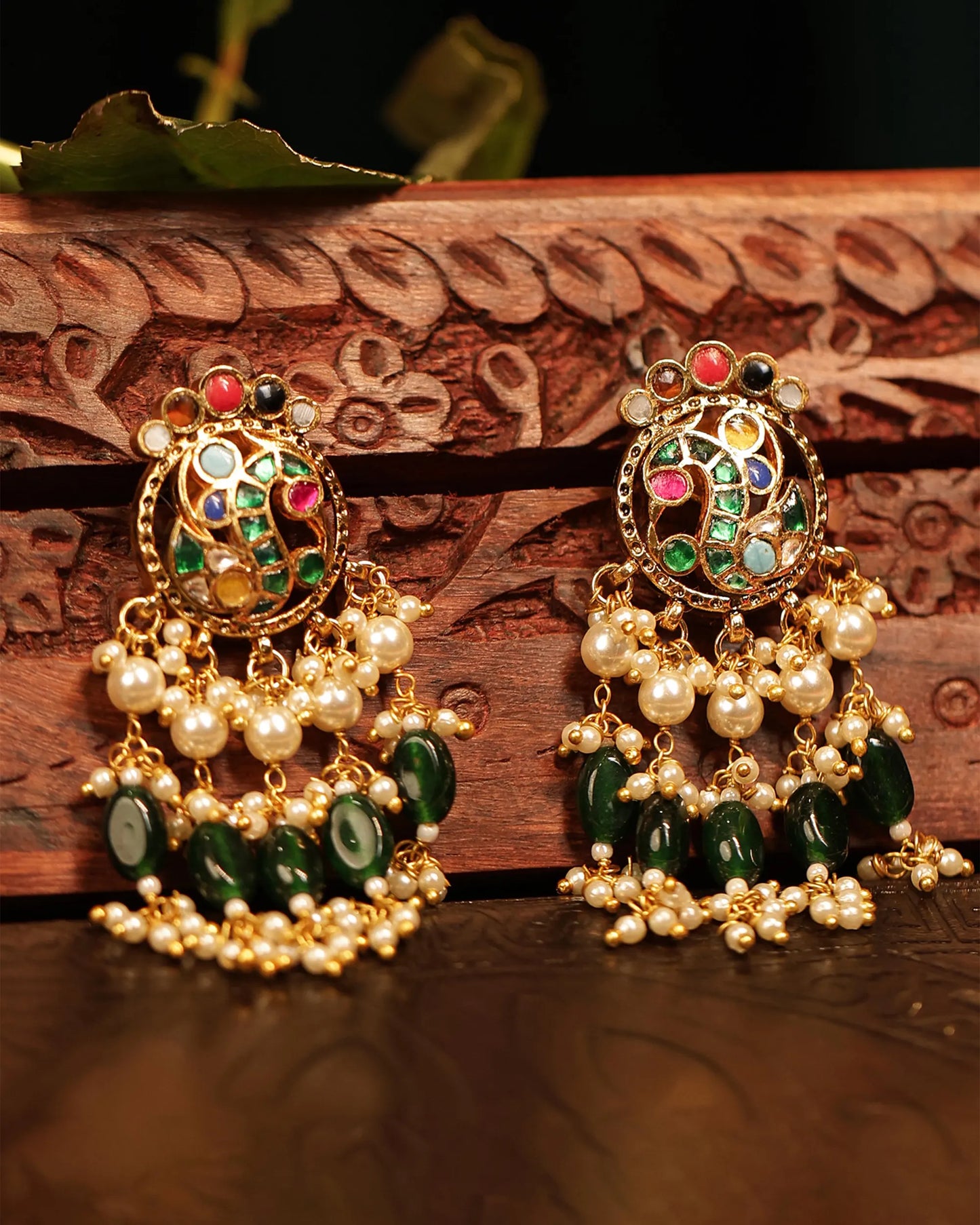 Green Bead Kundan Choker Set, Gold-Plated Indian Bridal Wedding Necklace, Traditional Jewelry