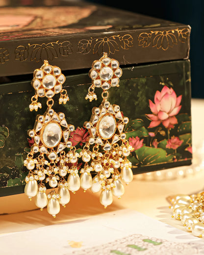White Kundan Bridal Set – Gold Plated Choker, Earrings & Maang Tikka Jewelry