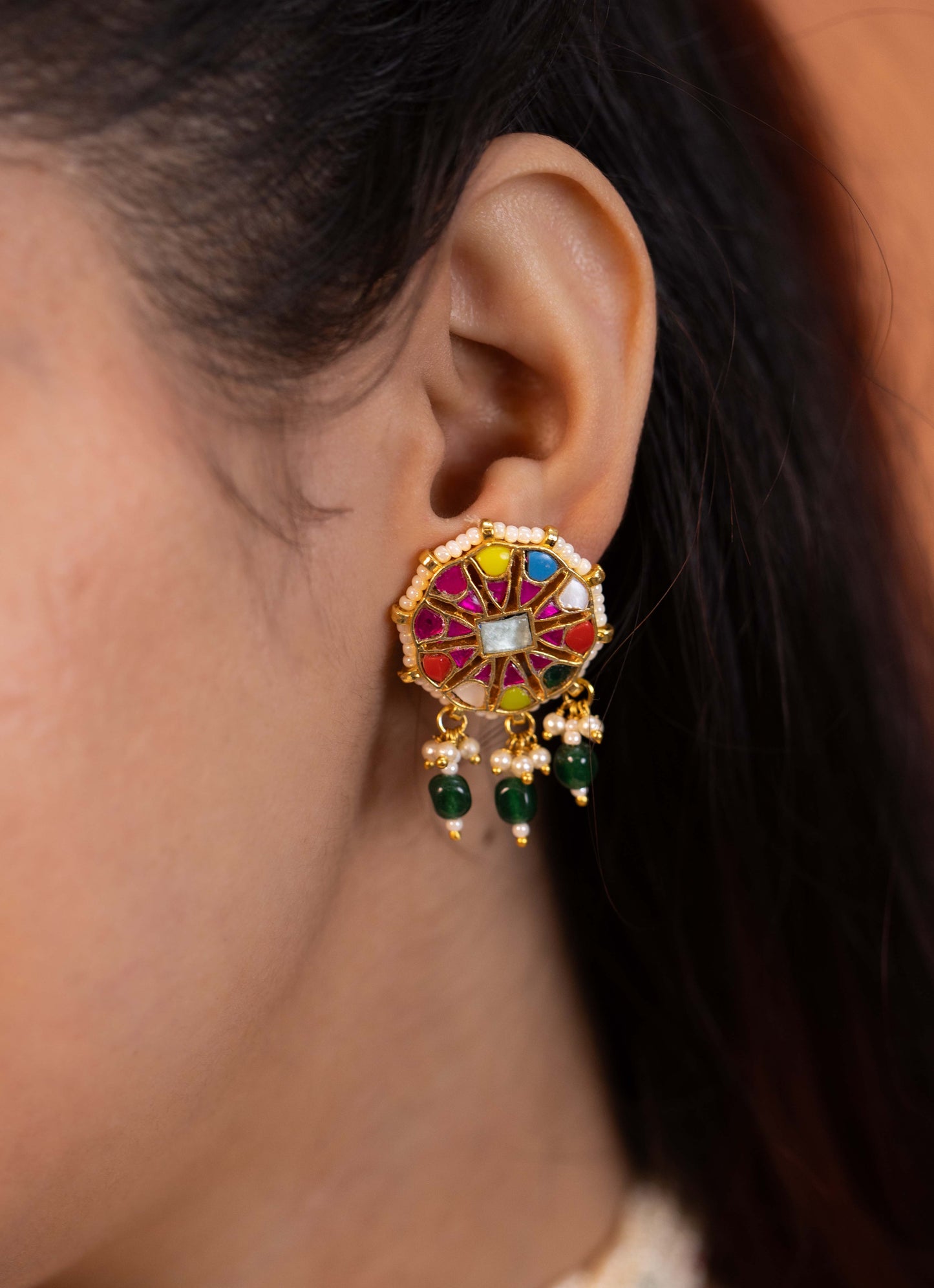 Multicolor Kundan Bridal Choker Necklace Set – for Brides Jewelry