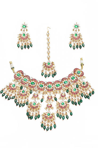Rachana Multicolor Kundan Bridal Choker Set with Tikka for Wedding & Festive Wear