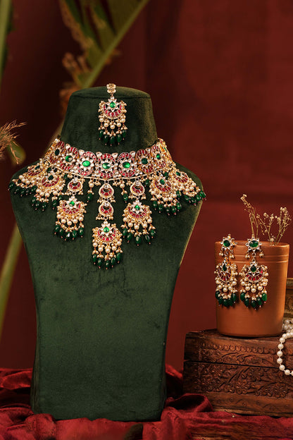 Rachana Multicolor Kundan Bridal Choker Set with Tikka for Wedding & Festive Wear