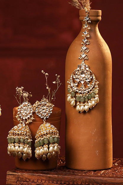 Bridal Choker Necklace With Earrings & Maang Tikka Set