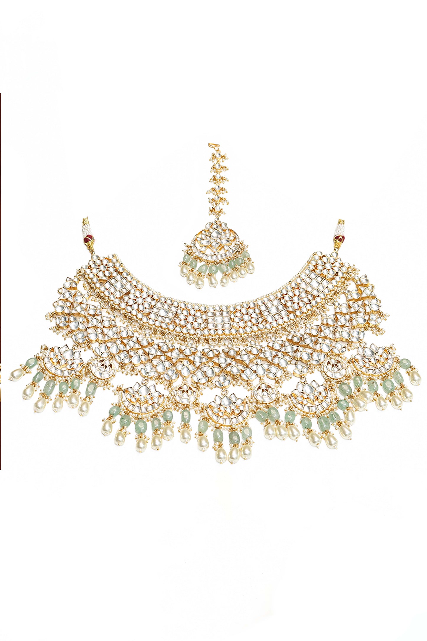Bridal Choker Necklace With Earrings & Maang Tikka Set
