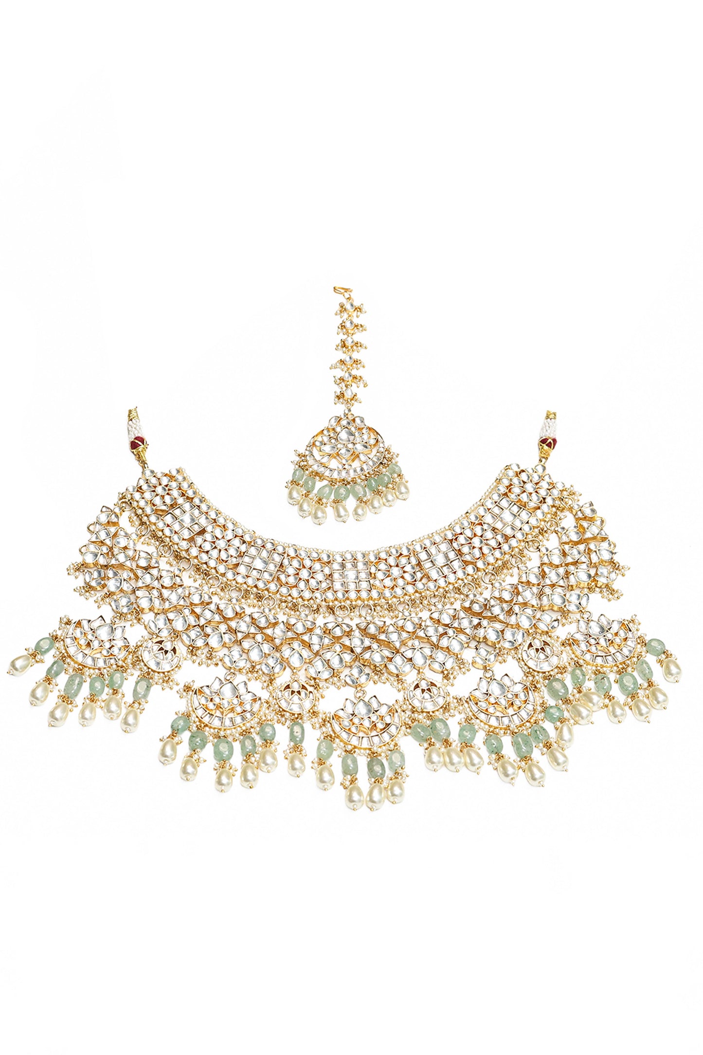 Bridal Choker Necklace With Earrings & Maang Tikka Set