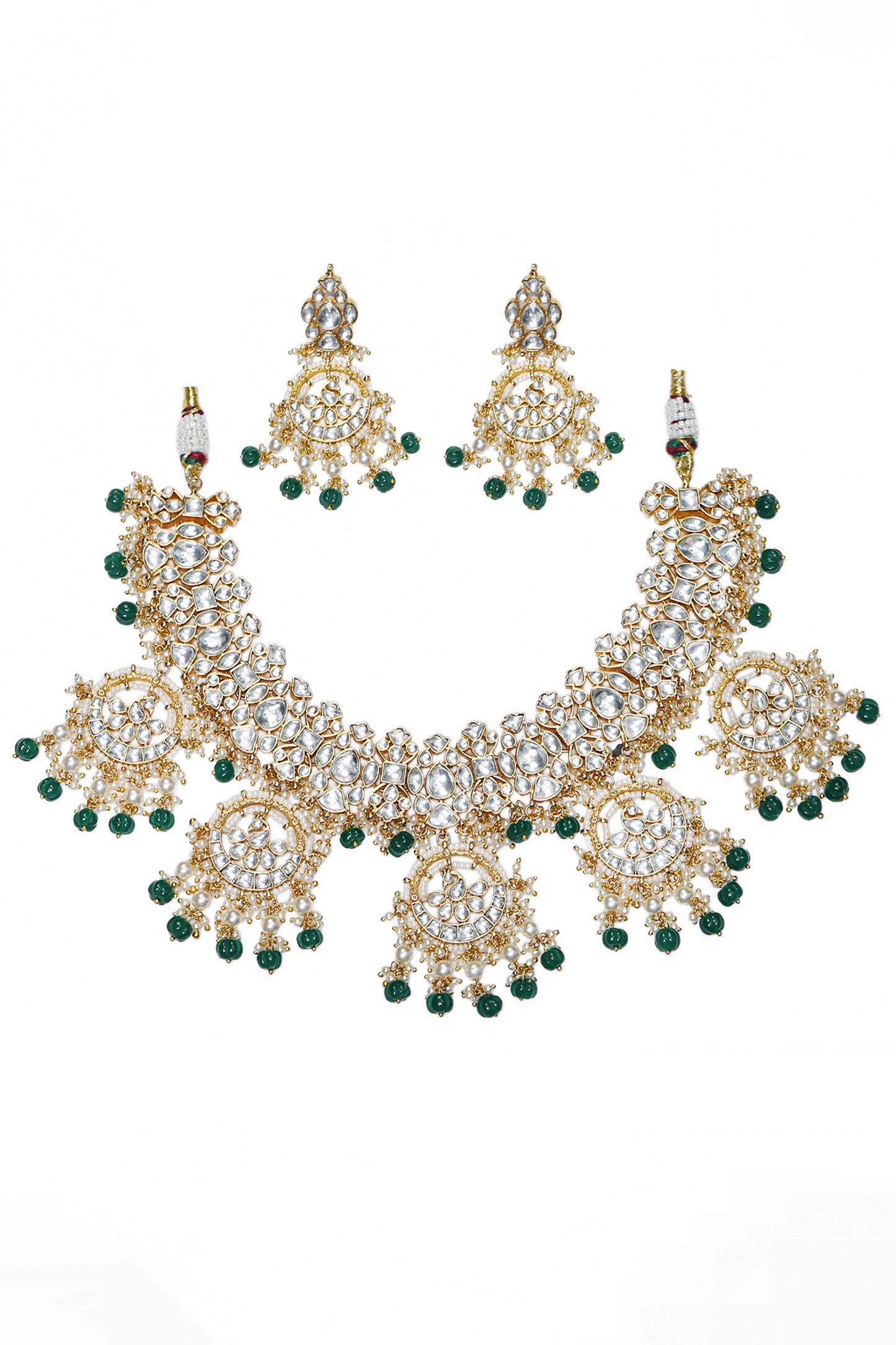 Green Bridal Choker Necklace set | 18k Golda plated Jewelry