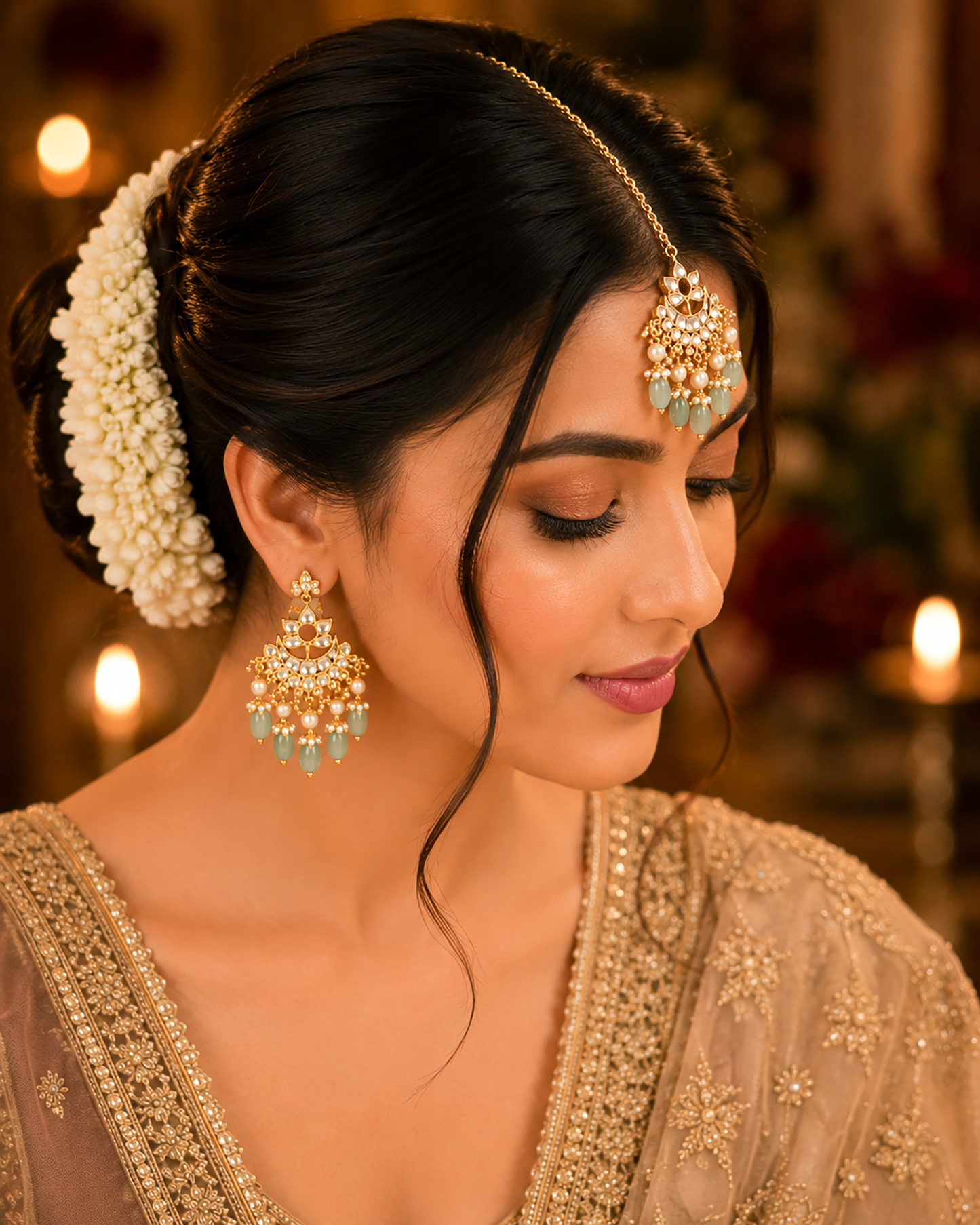 Kundan Pearl Maang Tikka for Women, Indian Bridal Headpiece, Traditional Ethnic Jewelry, Wedding Matha Patti Style Forehead Jewelry