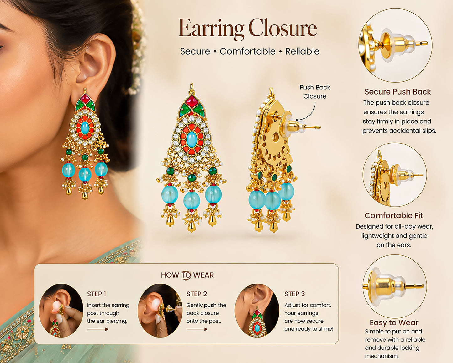 Blue Kundan Choker Necklace Set Pearl Multi-Strand Polki