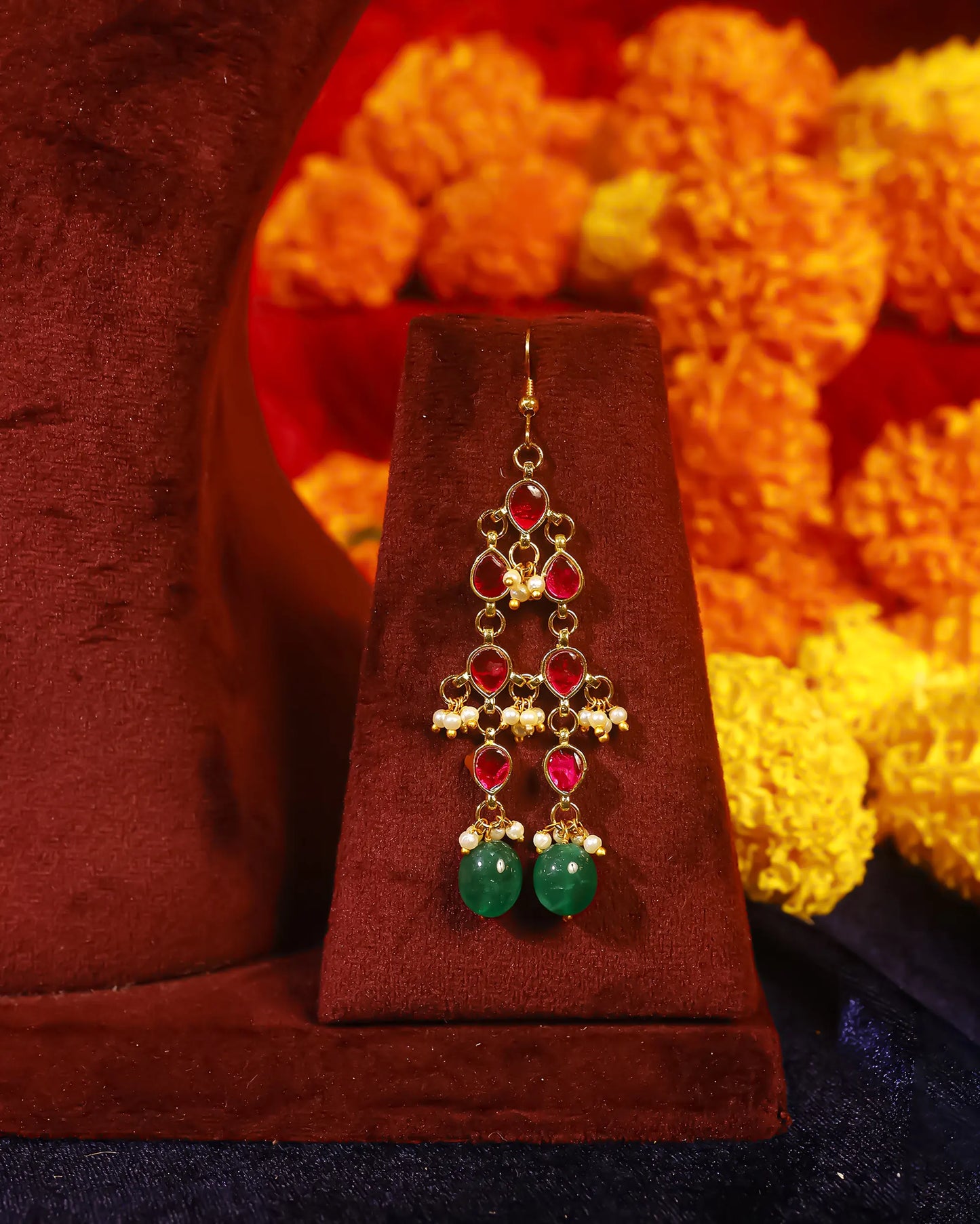 Green Bead Kundan Bridal Choker Set