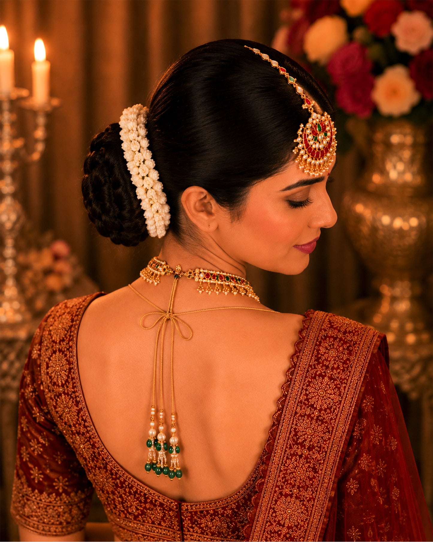 Bridal Kundan Sheeshpatti Matha Patti with Pendant, Indian Wedding Head Jewelry, Gold Pearl Multicolor Headpiece