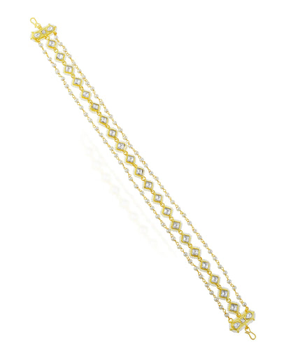 Kundan Pearl Matha Patti Headpiece, Gold Boho Bridal Wedding Hair Accessory