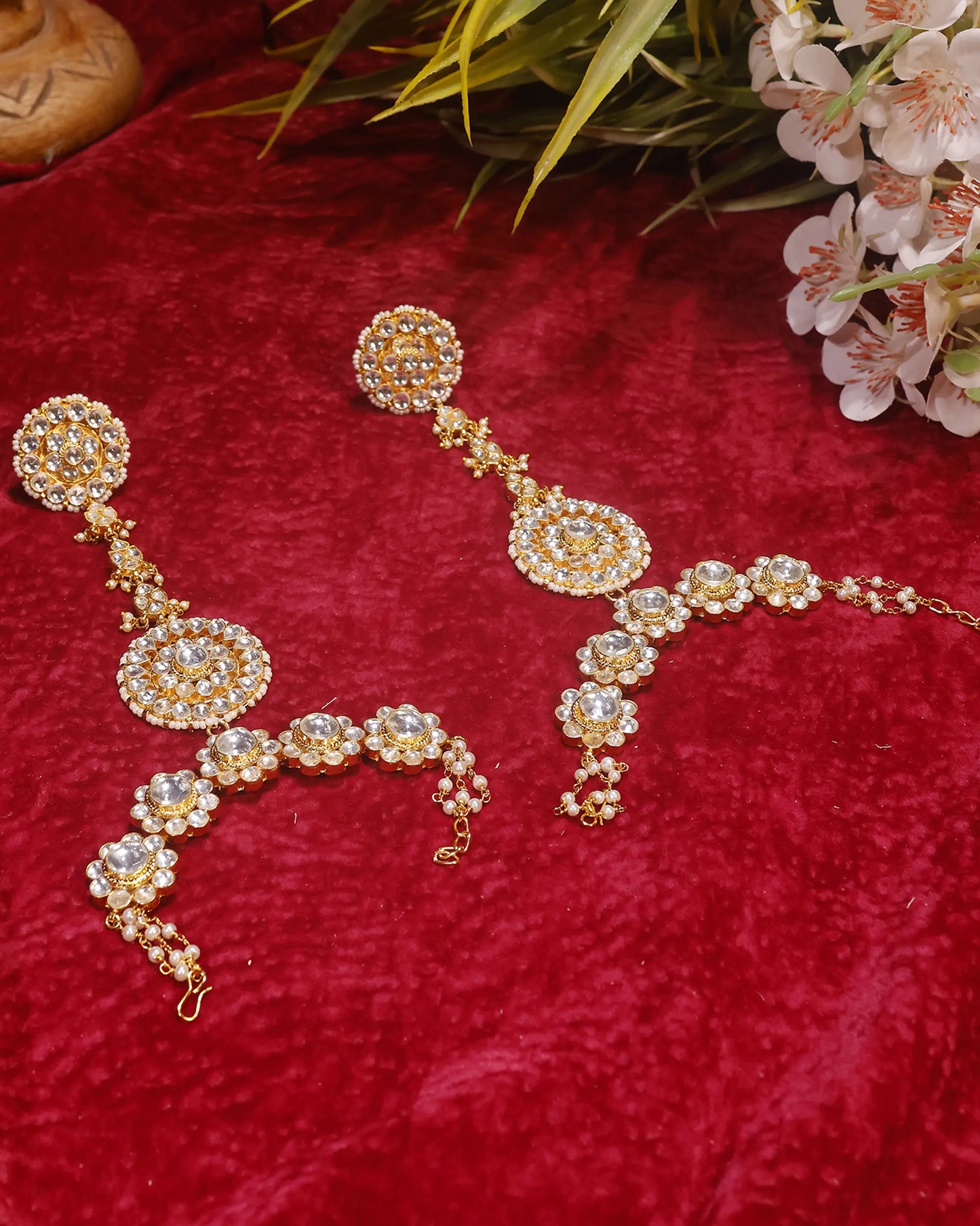 Kundan Hathphool Hand Harness Bridal Hand Chain Jewelry