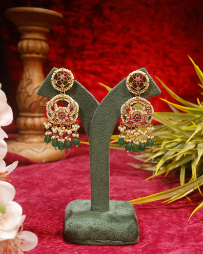 Jadau Kundan Polki Pearl Tassel Earrings