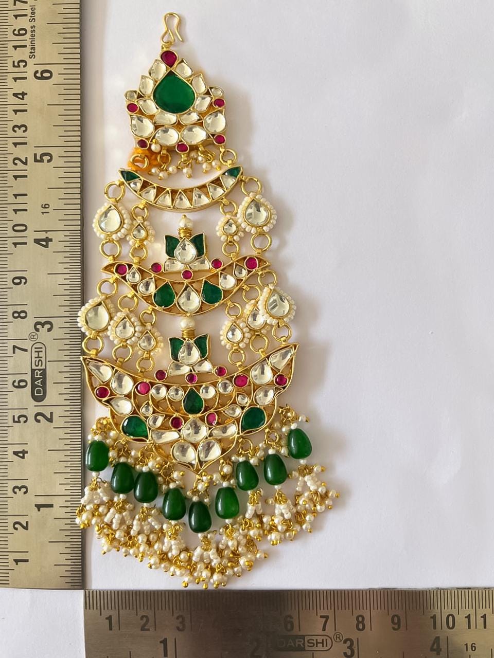 Royal Layered Kundan Passa Headpiece Jewelry for Bridal, Traditional Mughal Ethnic Jewelry, Gold-Plated Wedding Jhoomar Accessories