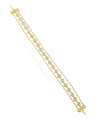 Kundan Pearl Matha Patti Headpiece, Gold Boho Bridal Wedding Hair Accessory